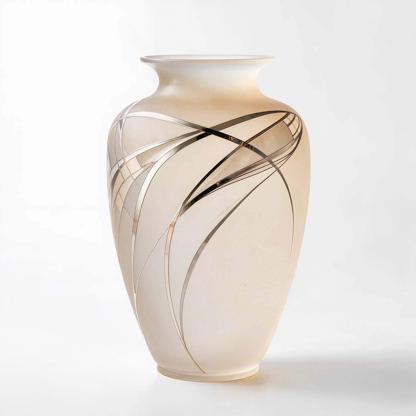 Elegant Gold-Accented Frosted Vase