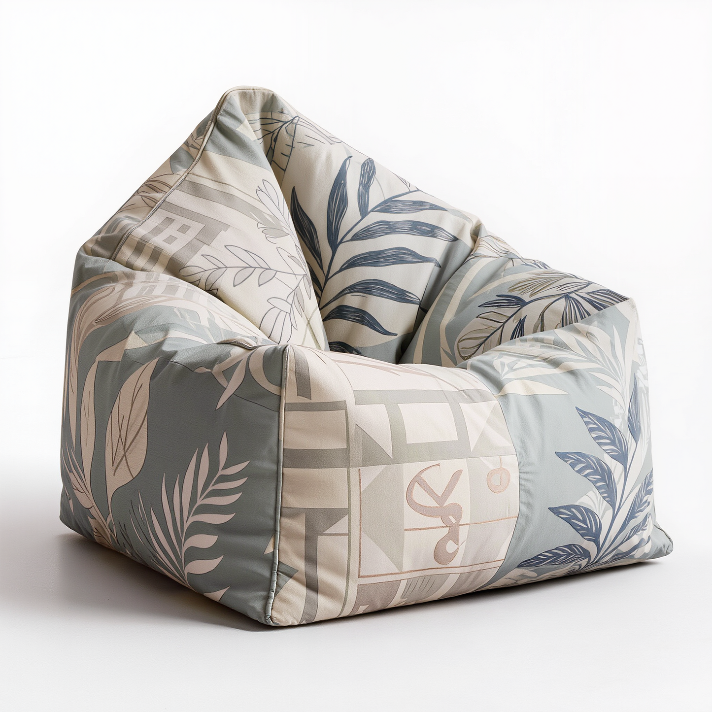 Modern Leaf-Pattern Bean Bag Chair