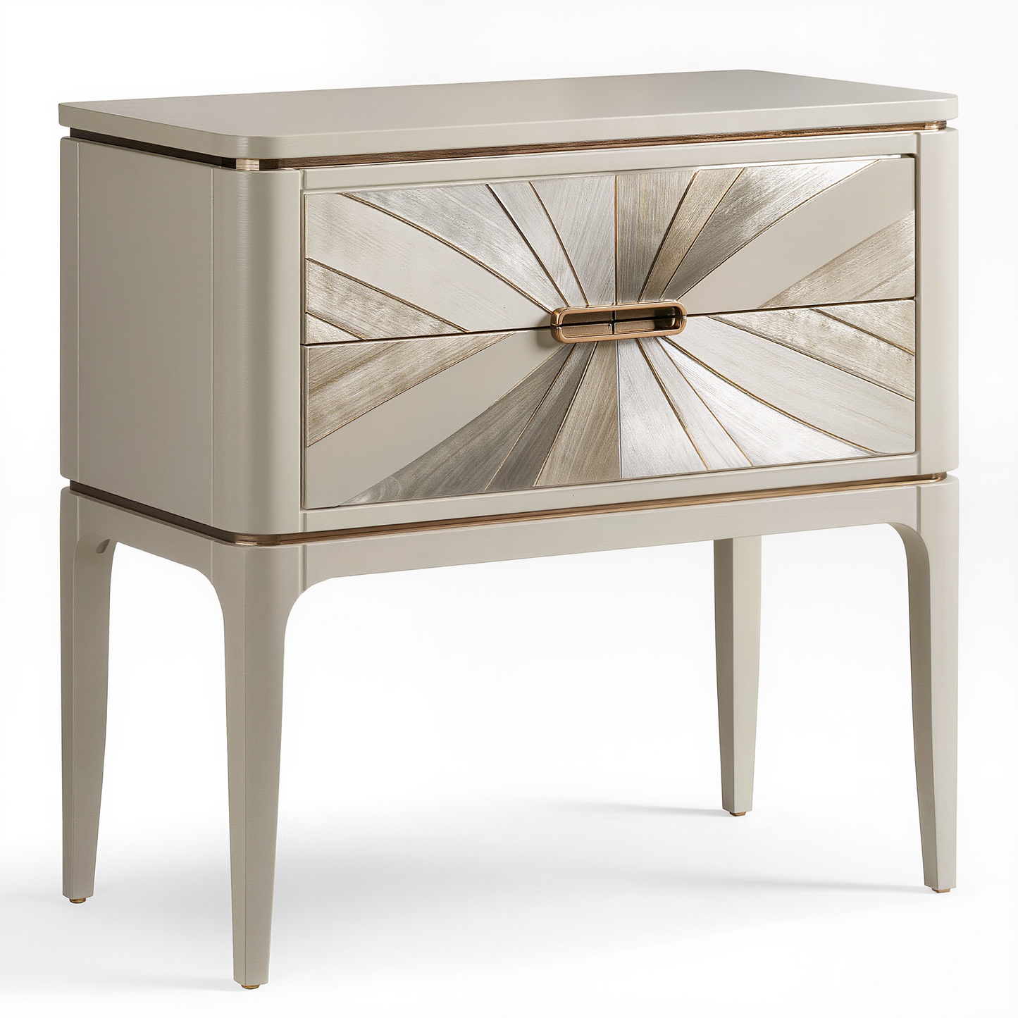 Modern Sunburst Accent Nightstand