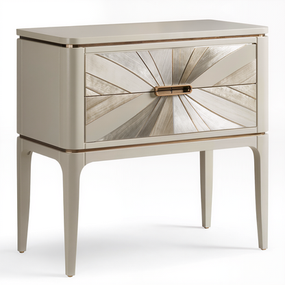 Modern Sunburst Accent Nightstand
