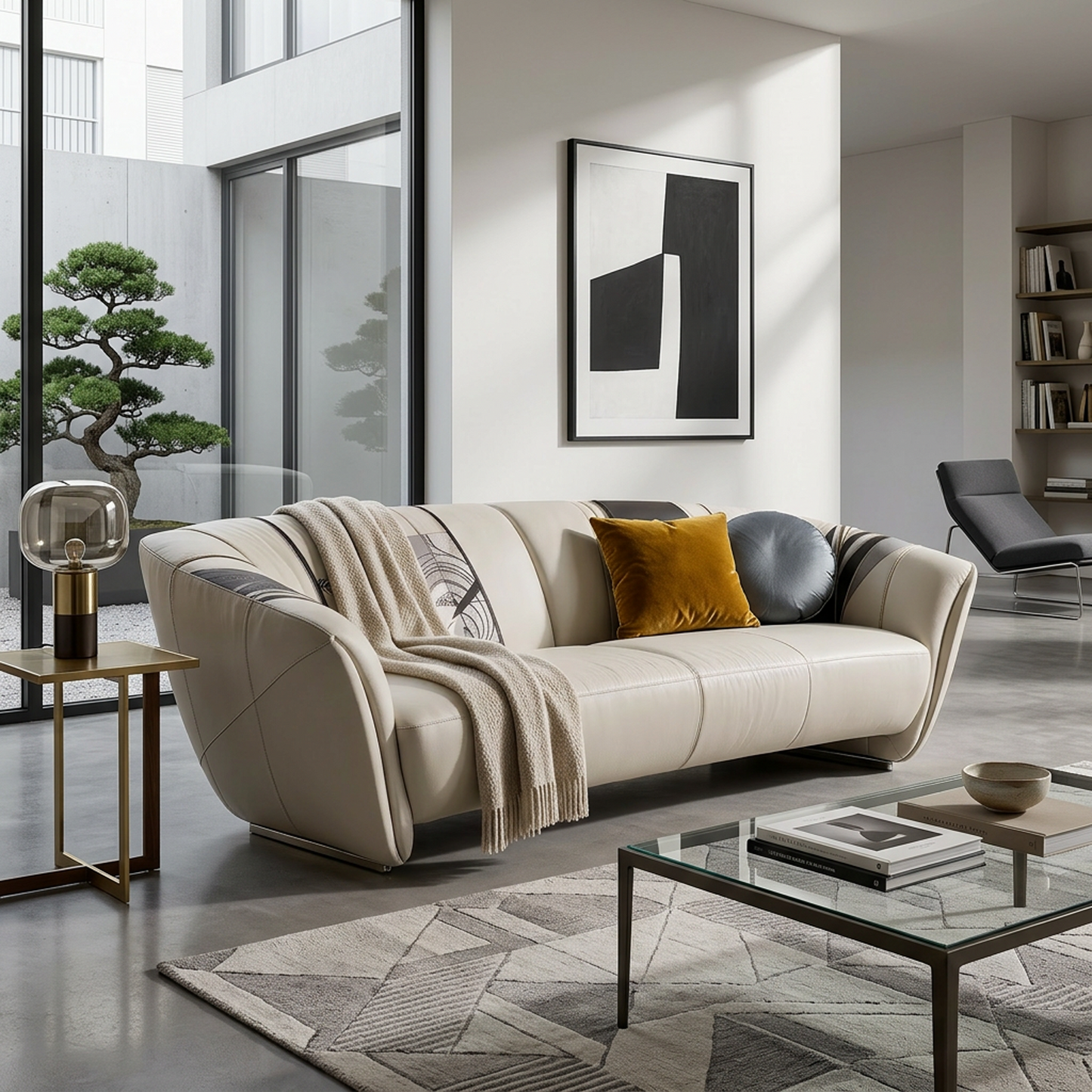 Contemporary Artistic Upholstered Sofa
