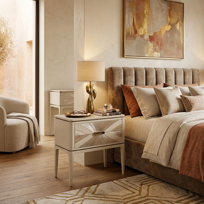 Modern Sunburst Accent Nightstand