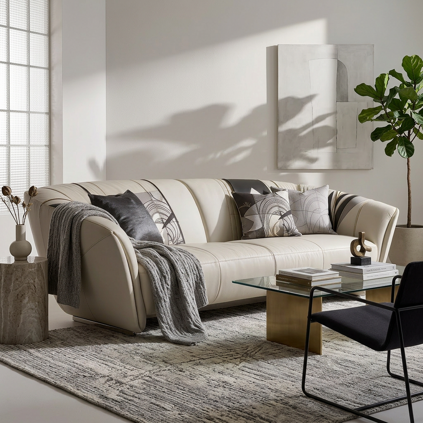 Contemporary Artistic Upholstered Sofa
