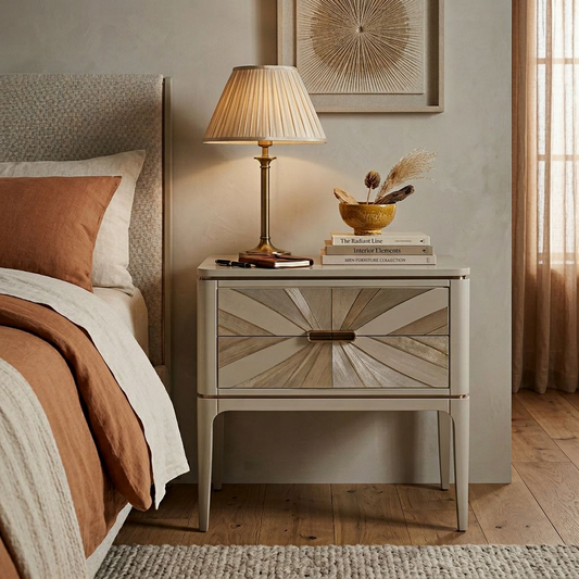 Modern Sunburst Accent Nightstand