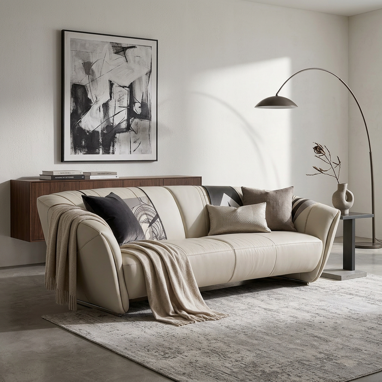 Contemporary Artistic Upholstered Sofa