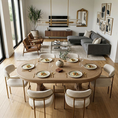 Classic Carved Oval Dining Table