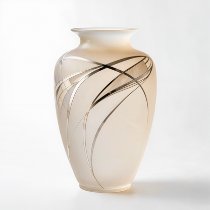 Elegant Gold-Accented Frosted Vase