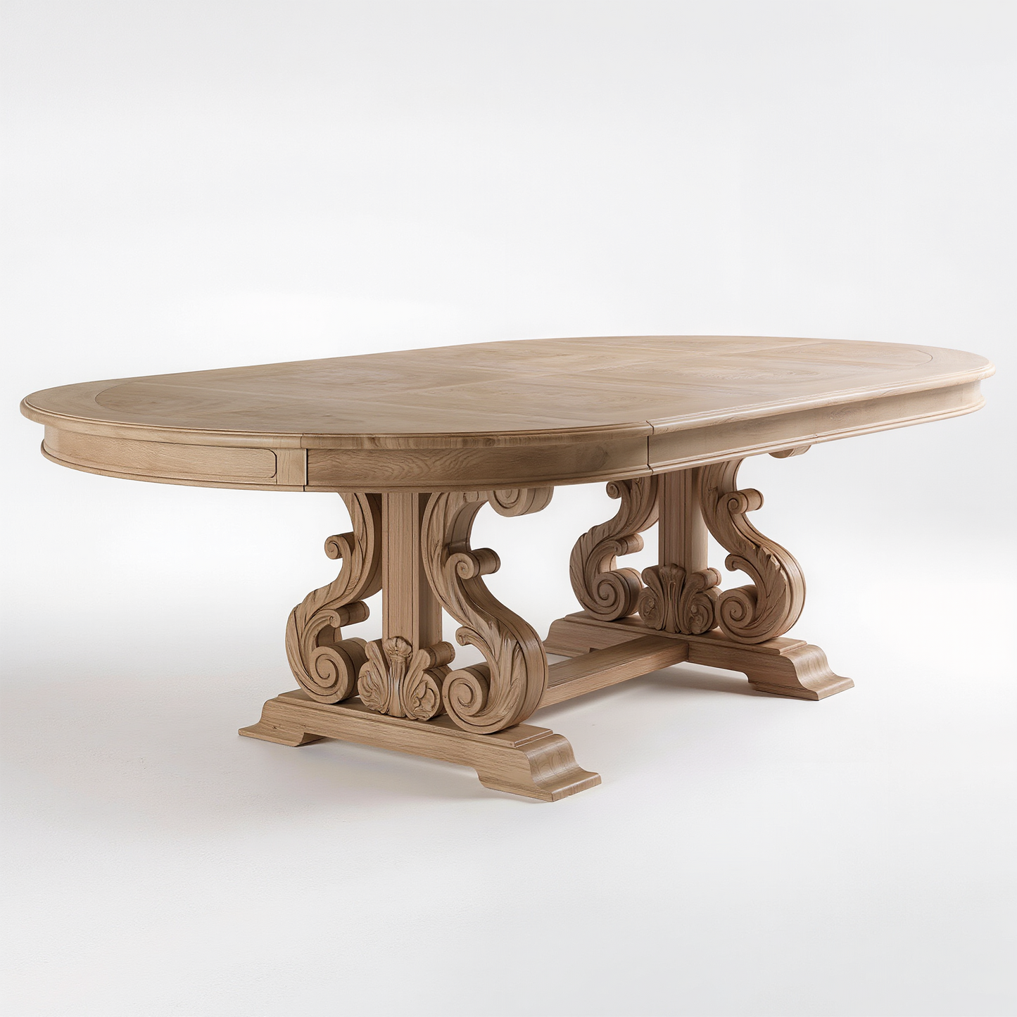 Classic Carved Oval Dining Table