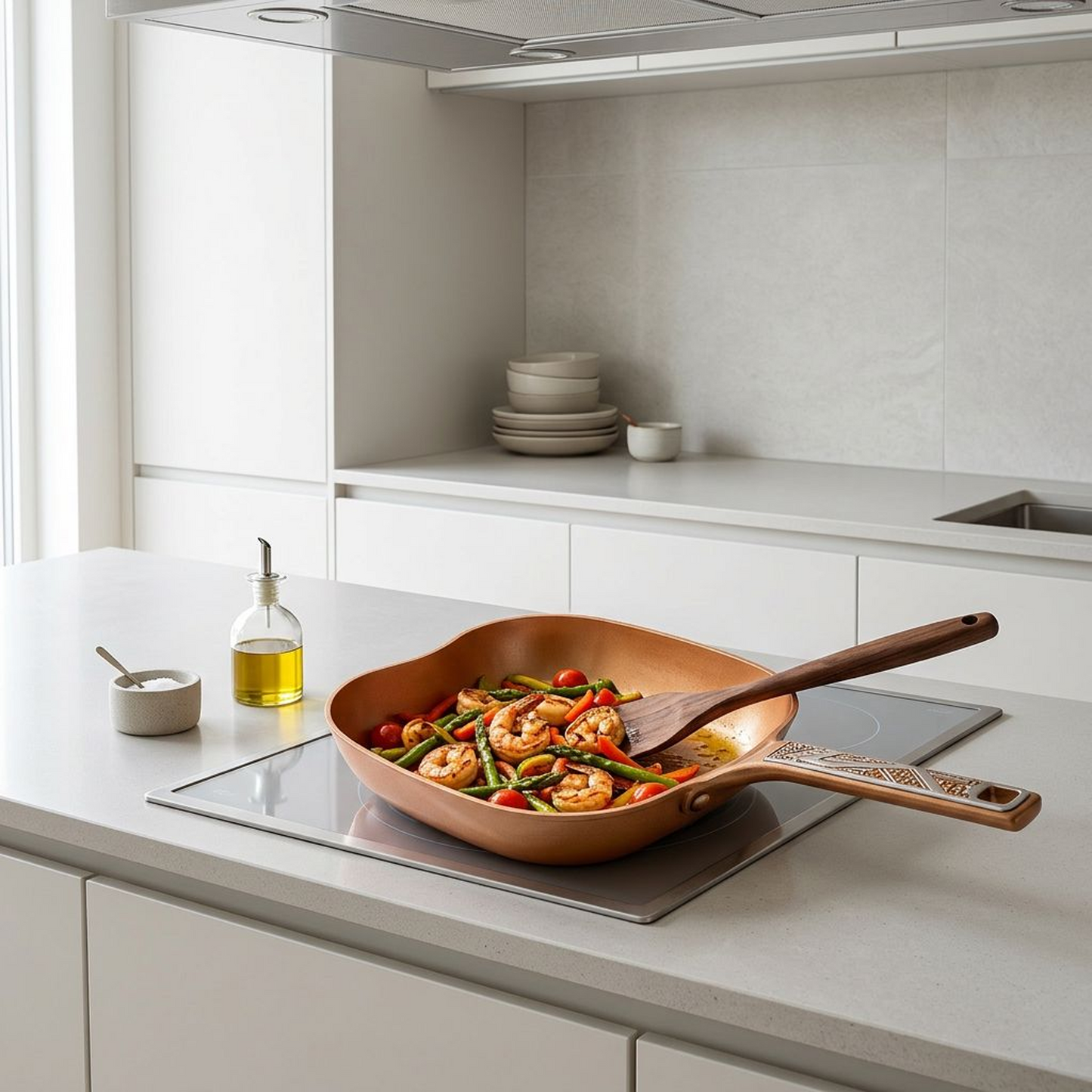 Artistic Copper Non-Stick Frying Pan