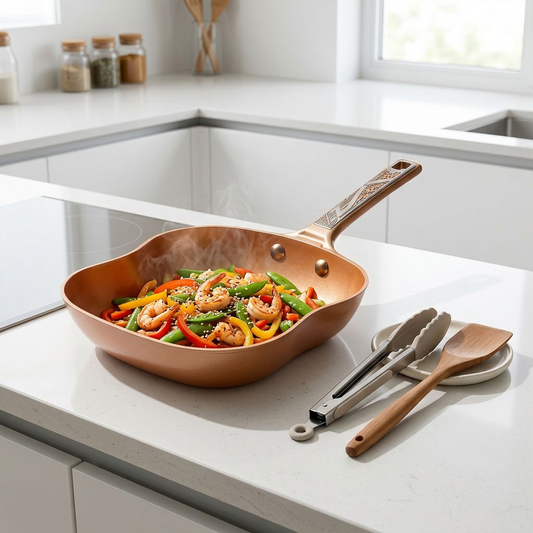 Artistic Copper Non-Stick Frying Pan