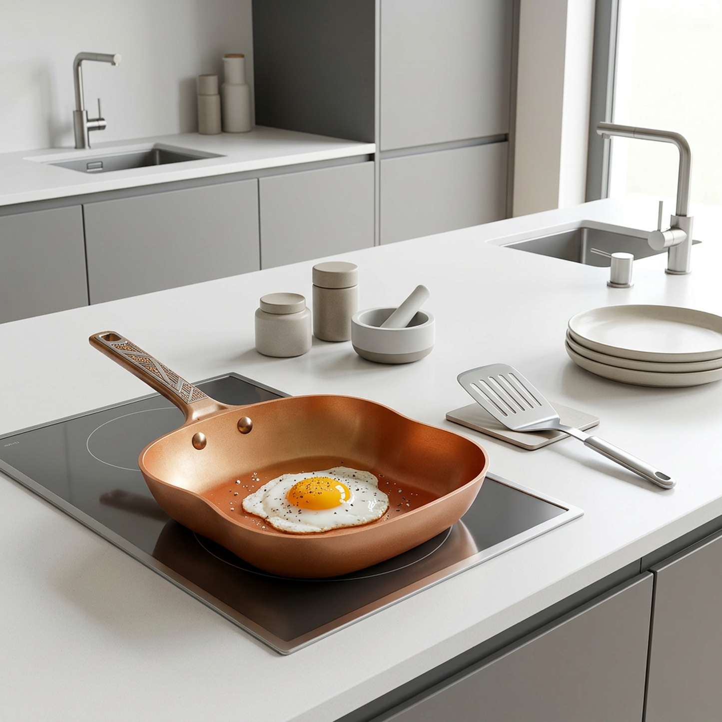 Artistic Copper Non-Stick Frying Pan