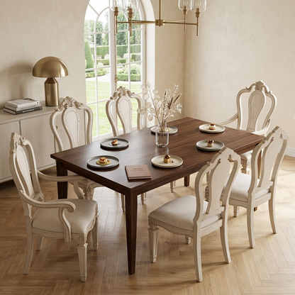 Classic Carved Armchair with Upholstered Seat