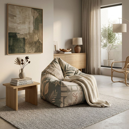 Modern Leaf-Pattern Bean Bag Chair