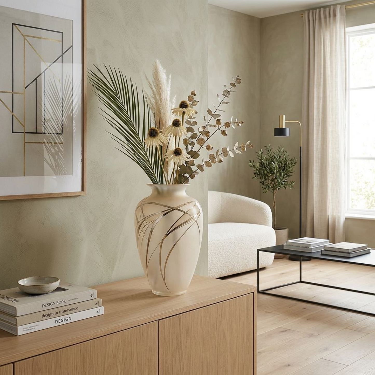 Elegant Gold-Accented Frosted Vase