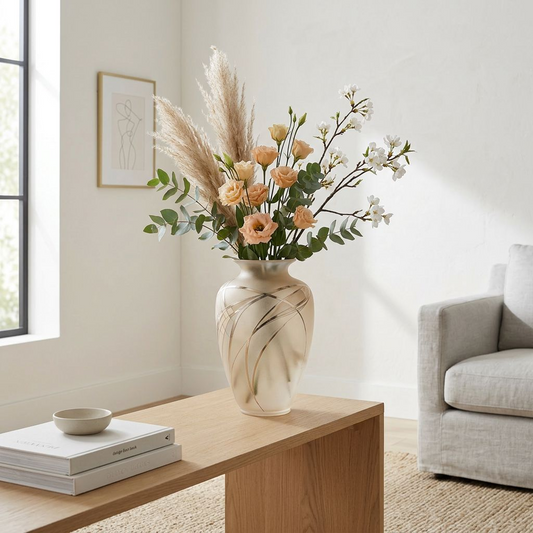 Elegant Gold-Accented Frosted Vase