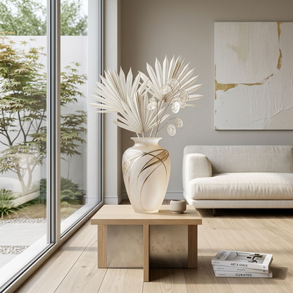 Elegant Gold-Accented Frosted Vase