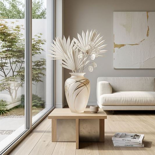 Elegant Gold-Accented Frosted Vase