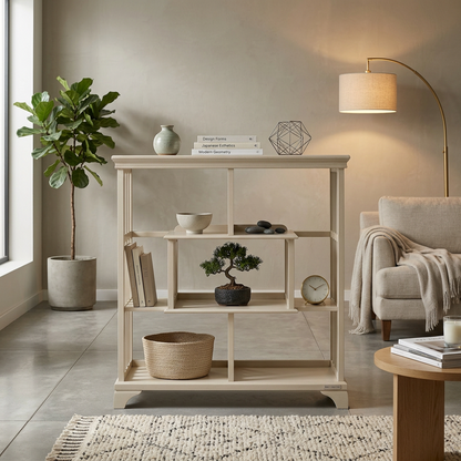 Compact Multi-Tier Cream Display Shelf