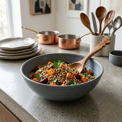 Hand-Carved Wooden Serving Spoon