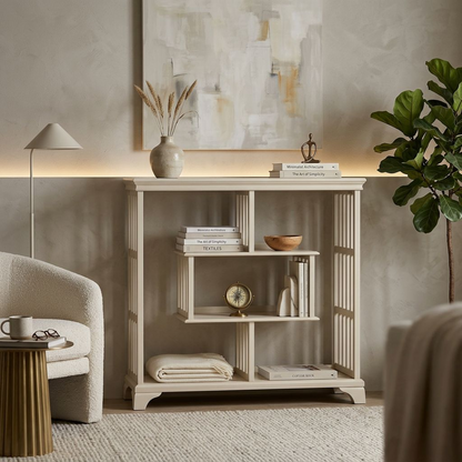 Compact Multi-Tier Cream Display Shelf